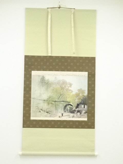 道具 ] - 道具 川合玉堂 彩雨 印刷工芸品 紙本掛軸（共箱） | ネット